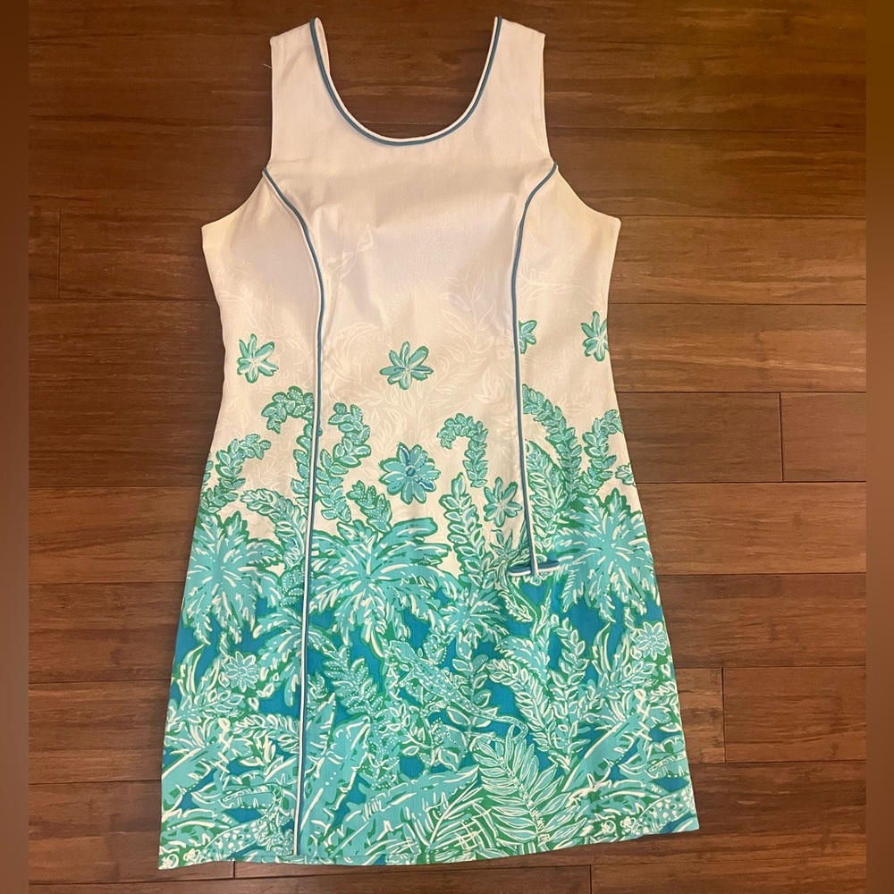 Lilly Pulitzer Blue and Green Floral Dress
